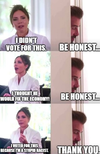 I didn't vote fort this.

be honest...

I thought he would fix the economy!

be honest...

I voted for this because I'm a stupid racist

thank you