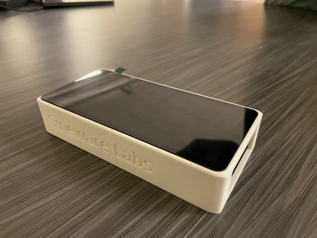 3cm thick PLA 3d printed case on a table