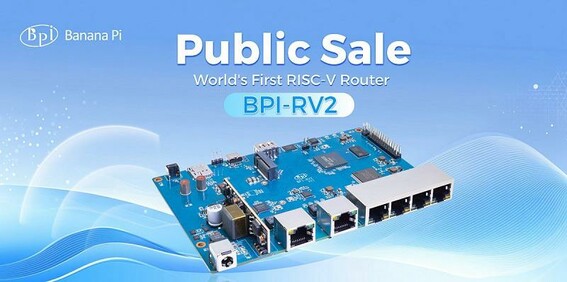 Banana Pi BPI-RV2 RISC-V Router board public sale，World‘s first RISC-V Router board,OpenWrt support
https://docs.banana-pi.org/en/BPI-RV2/BananaPi_BPI-RV2
#router #gateway #network #riscv #openwrt #bananapi #raspberrypi