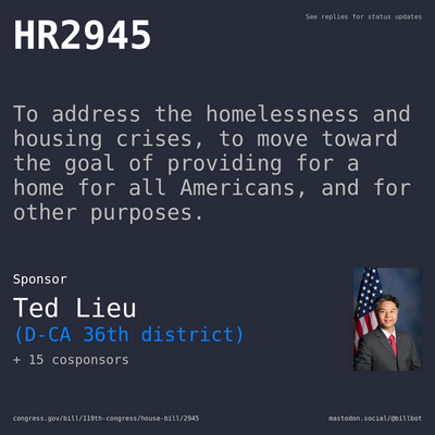 Description of HR2945, and a depiction of its sponsor, Ted Lieu.