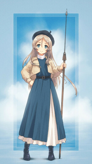 Javelin from KanColle standing and holding a pilum