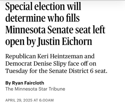 Special election in Minnesota today 4/29