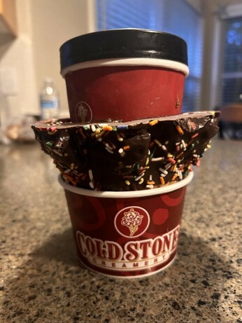 Cold Stone pint for myself for surviving week one of new job training! My creation in the description