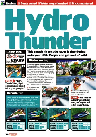 Review for Hydro Thunder on Nintendo 64.
Taken from Nintendo Official Magazine 91 - April 2000 (UK)

score: 89%