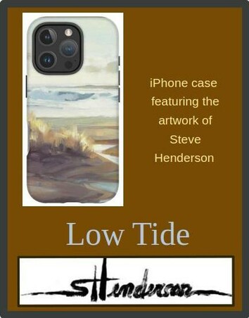 Cell phone case featuring an original oil painting image of the beach and ocean.