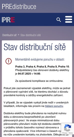 Stav distribuční sítě