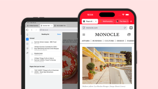 Image shows the latest version of the Vivaldi browser on mobile.