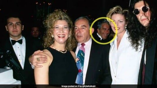 A photo showing sexual predator Jeffrey Epstein attending the 1993 wedding between Trump and Marla Maples