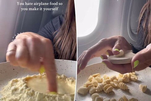 Foodie blasted for 'unhygienic,' pasta hack on plane