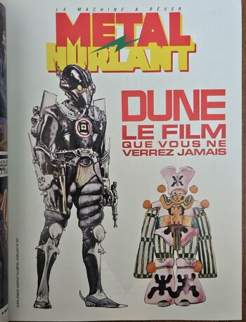The cover page of the Dune supplement, with artworks by Moebius.