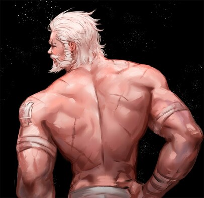 sauce: https://www.deviantart.com/yy6242/art/Reinhardt-656911385

#sfw #disahusbando #noeye #scars #bara 
 #disawaifu