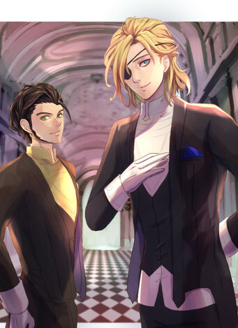 sauce: https://www.pixiv.net/en/artworks/93245236

#sfw #fireemblem #dimitri #claude #eyepatch #noeye #mentaldisorder #ageusia 
 #disawaifu