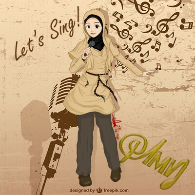 sauce: https://www.deviantart.com/apielang/art/Let-s-Sing-771692664 
 #hijabae 
