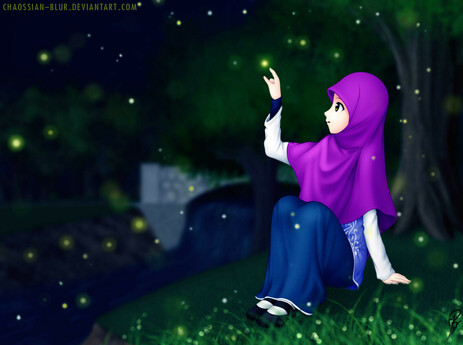 sauce: https://www.deviantart.com/chaossian-blur/art/Fireflies-686988541 
 #hijabae 